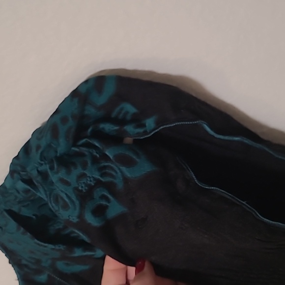 Max Edition Petite, LP, Black White and Turquoise Embroidered Dress - Picture 3 of 5